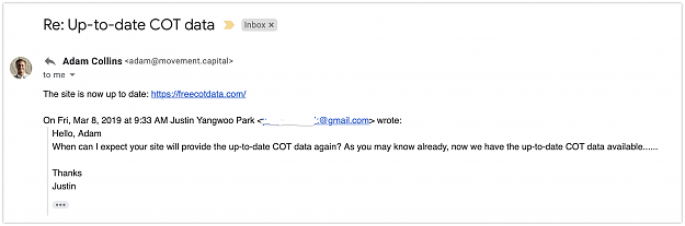 Click to Enlarge

Name: 2019-03-10 01-28-17 - Re: Up-to-date COT data - yangwoo.park@gmail.com - Gmail copy.png
Size: 115 KB